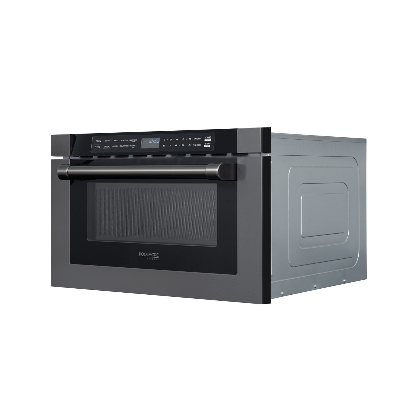 KoolMore Reserve 24 in. Stainless Steel Microwave Drawer, 1.2 Cu. Ft Capacity in Black (KM-MD-1BSS)