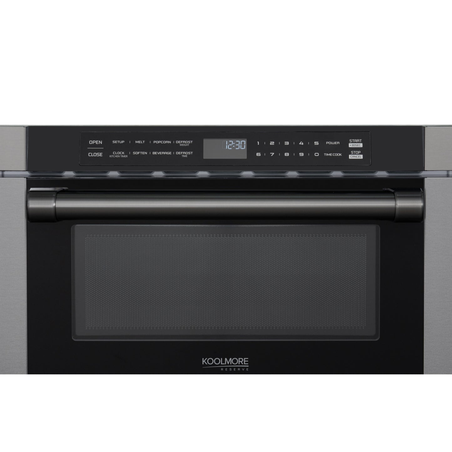 KoolMore Reserve 24 in. Stainless Steel Microwave Drawer, 1.2 Cu. Ft Capacity in Black (KM-MD-1BSS)