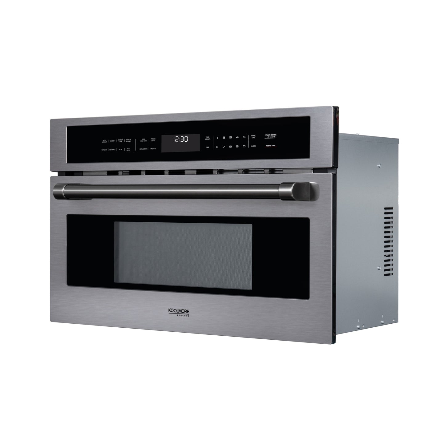 KoolMore Reserve 30 in. Stainless Steel Built-in Convection Microwave Oven with Speed and Sensor Cooking, 1.6 Cu. Ft. in Black (KM-CWO30-BSS)