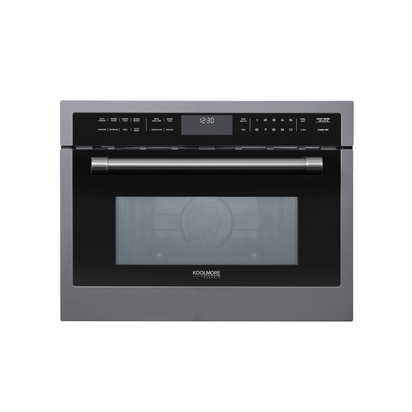 KoolMore Reserve 24 in. Stainless Steel Built-in Convection Microwave Oven with Speed and Sensor Cooking,1.6 cu. ft. in Black (KM-CWO24-BSS)