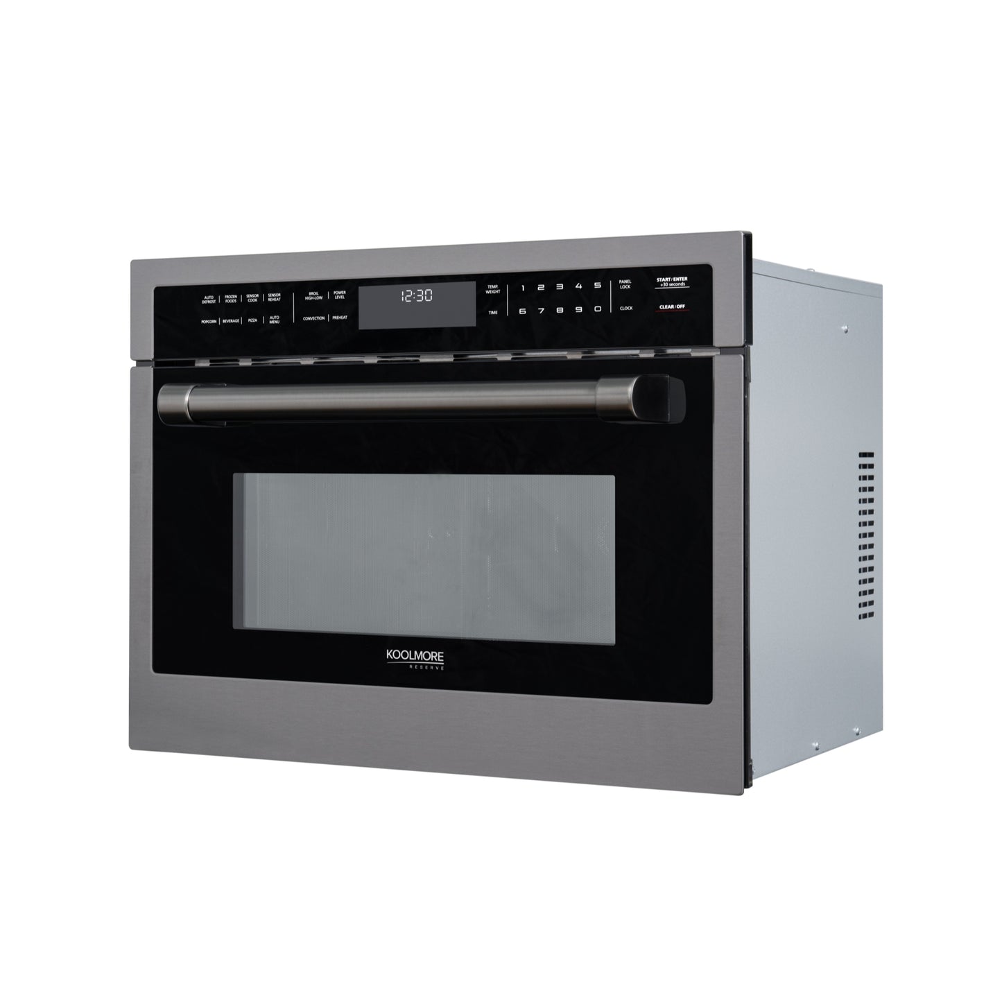 KoolMore Reserve 24 in. Stainless Steel Built-in Convection Microwave Oven with Speed and Sensor Cooking,1.6 cu. ft. in Black (KM-CWO24-BSS)