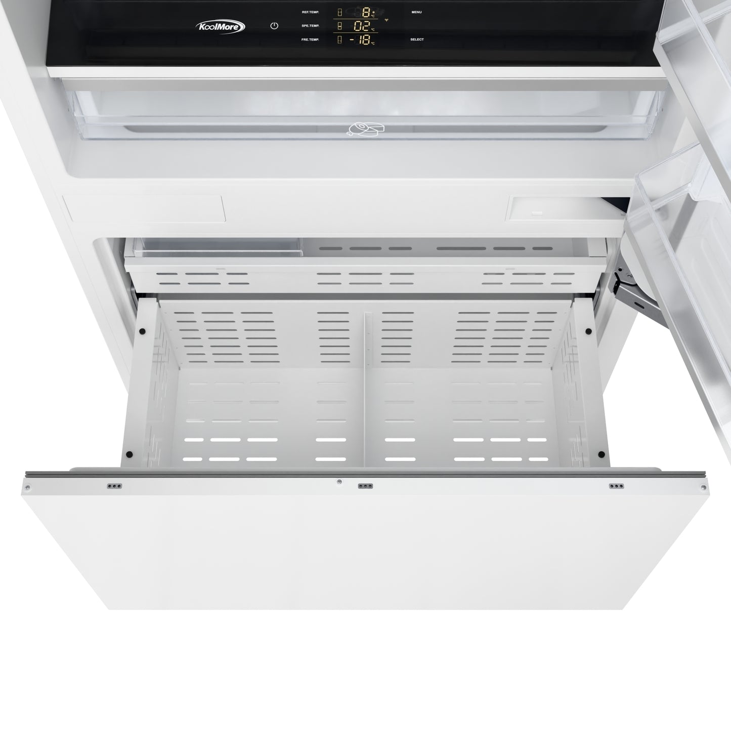 KoolMore Reserve 36 in. Panel Ready Refrigerator and Freezer with Ice maker and Water dispenser, Frost Free, 19.7 Cu. Ft. (KM-RER36-SWPR)
