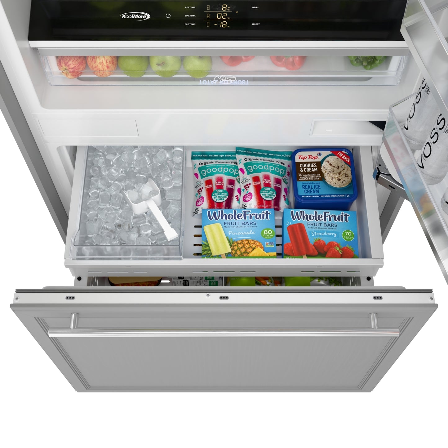 KoolMore Reserve 36 in. Panel Ready Refrigerator and Freezer with Ice maker and Water dispenser, Frost Free, 19.7 Cu. Ft. (KM-RER36-SWPR)