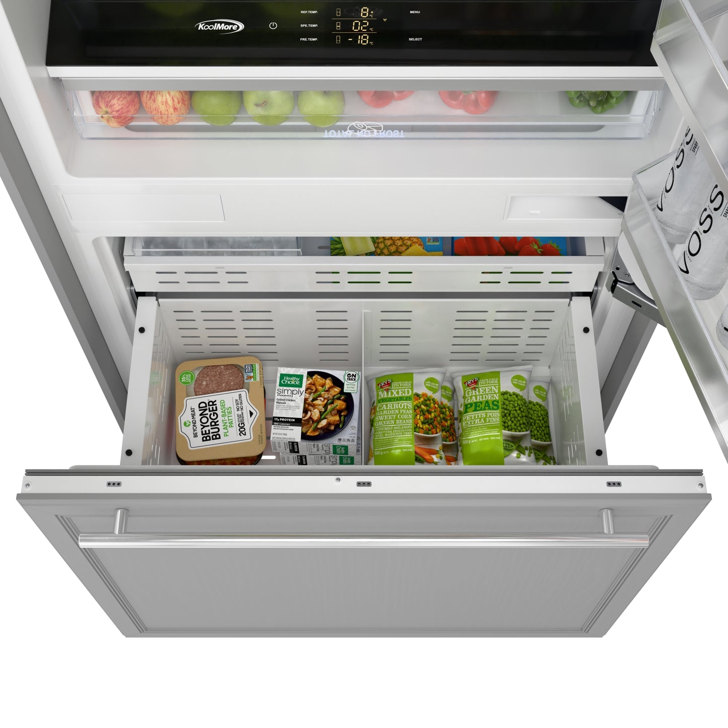 KoolMore Reserve 36 in. Panel Ready Refrigerator and Freezer with Ice maker and Water dispenser, Frost Free, 19.7 Cu. Ft. (KM-RER36-SWPR)