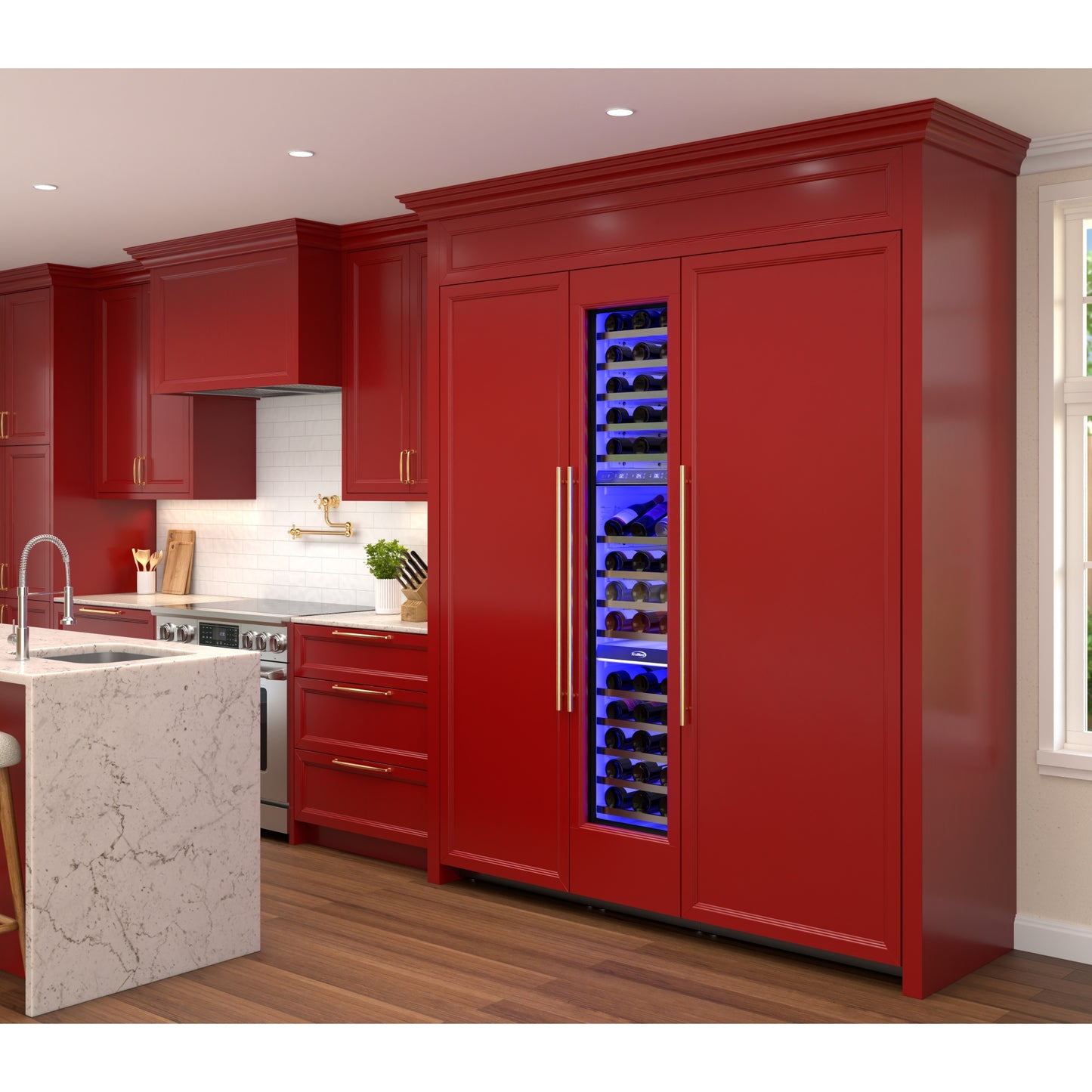 KoolMore Reserve Panel Ready Column 30 in. Refrigerator, 18 in. Wine Cooler and 24 in. Freezer Combo with Water and Ice Dispenser (KM-PRC-R30F24W)