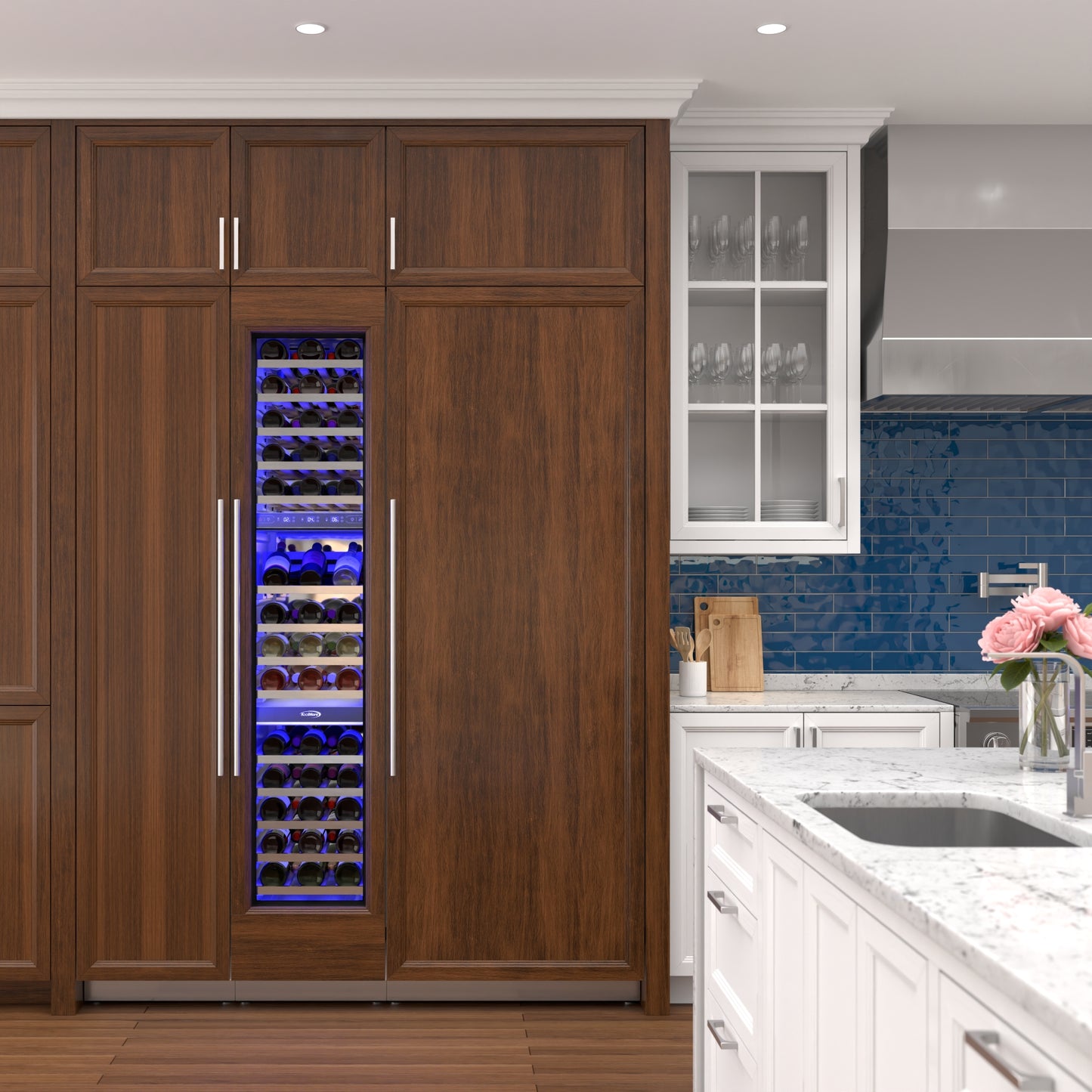 KoolMore Reserve 18 in. Panel Ready 68-Bottle Column Wine Cooler Refrigerator (KM-PRC-W18)
