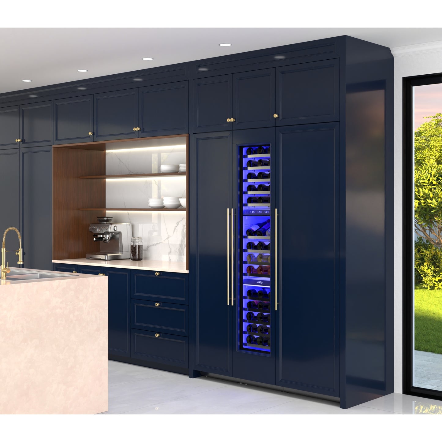 KoolMore Reserve 18 in. Panel Ready 68-Bottle Column Wine Cooler Refrigerator (KM-PRC-W18)