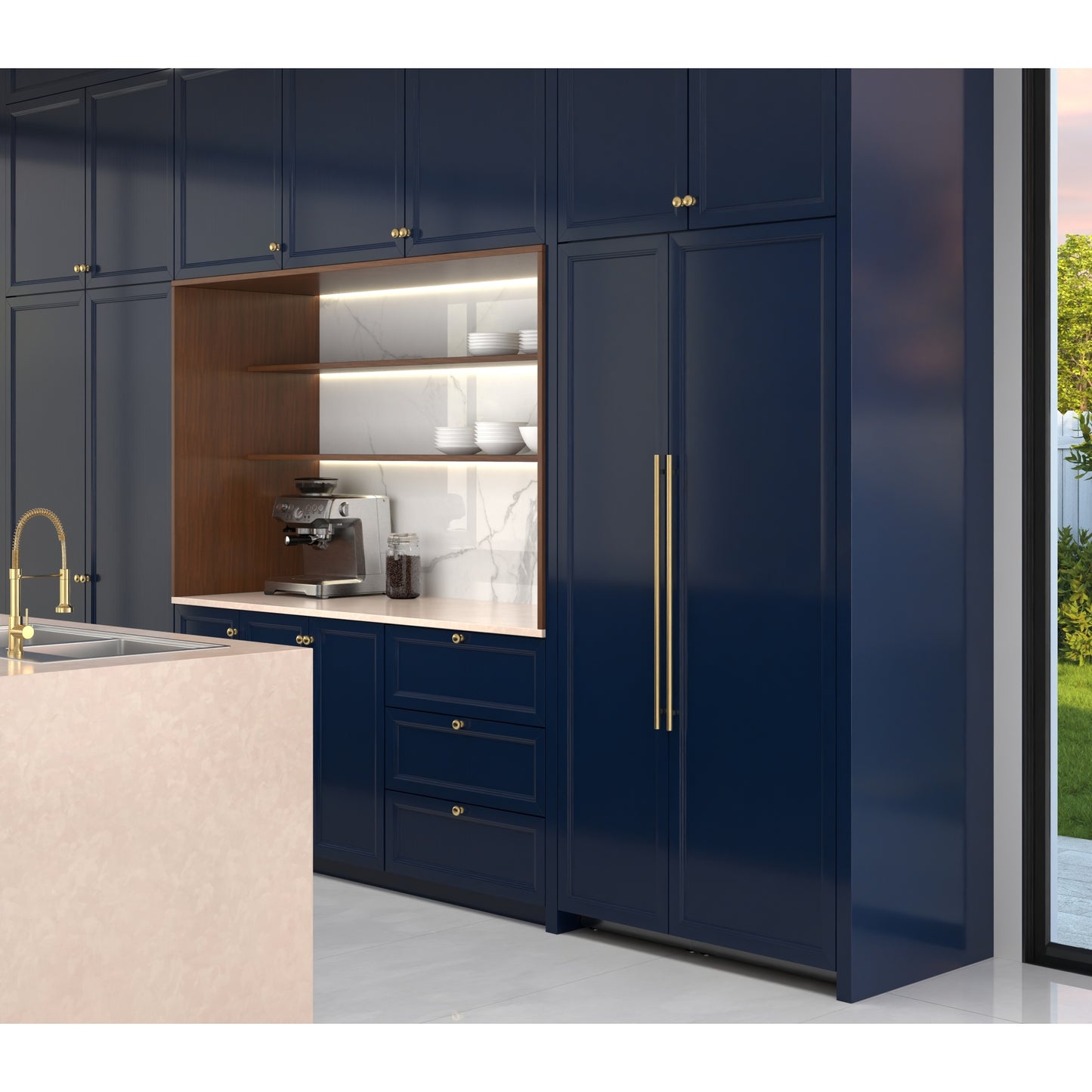 KoolMore Reserve Panel Ready Column 24 in. Refrigerator and 18 in. Freezer Combo, with Water and Ice Dispenser (KM-PRC-R24F18)