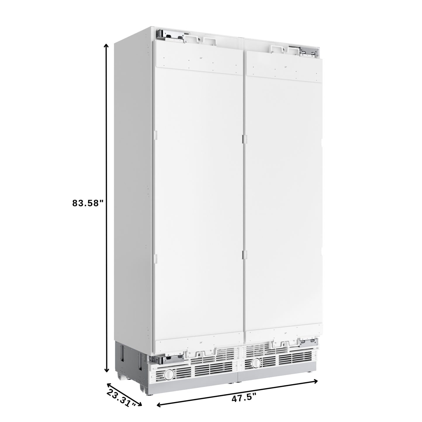 KoolMore Reserve Panel Ready Column 24 in. Refrigerator and 24 in. Freezer Combo with Water and Ice Dispenser (KM-PRC-R24F24)