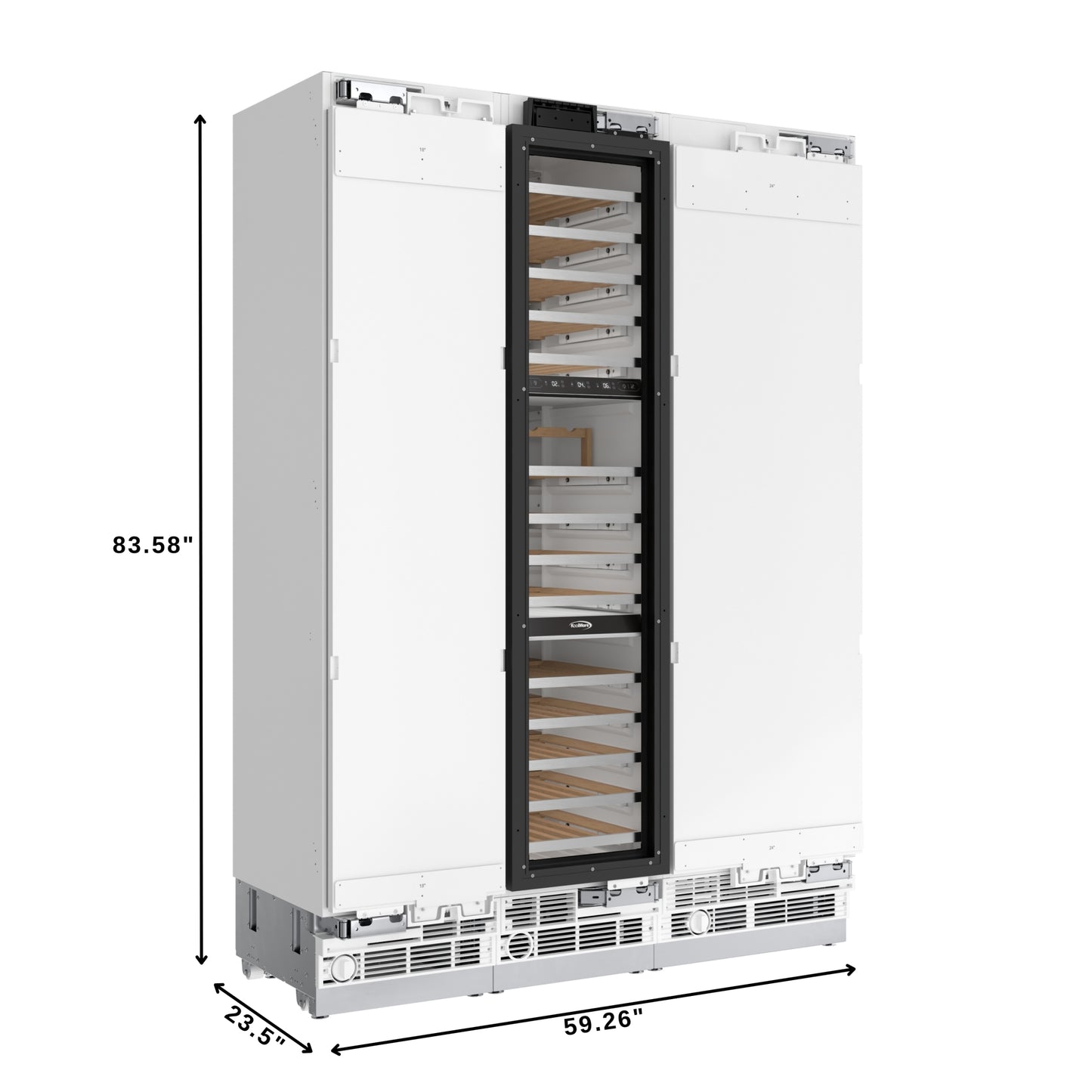 KoolMore Reserve Panel Ready Column 24 in. Refrigerator, 18 in. Wine Cooler and 18 in. Freezer Combo with Water and Ice Dispenser (KM-PRC-R24F18W)