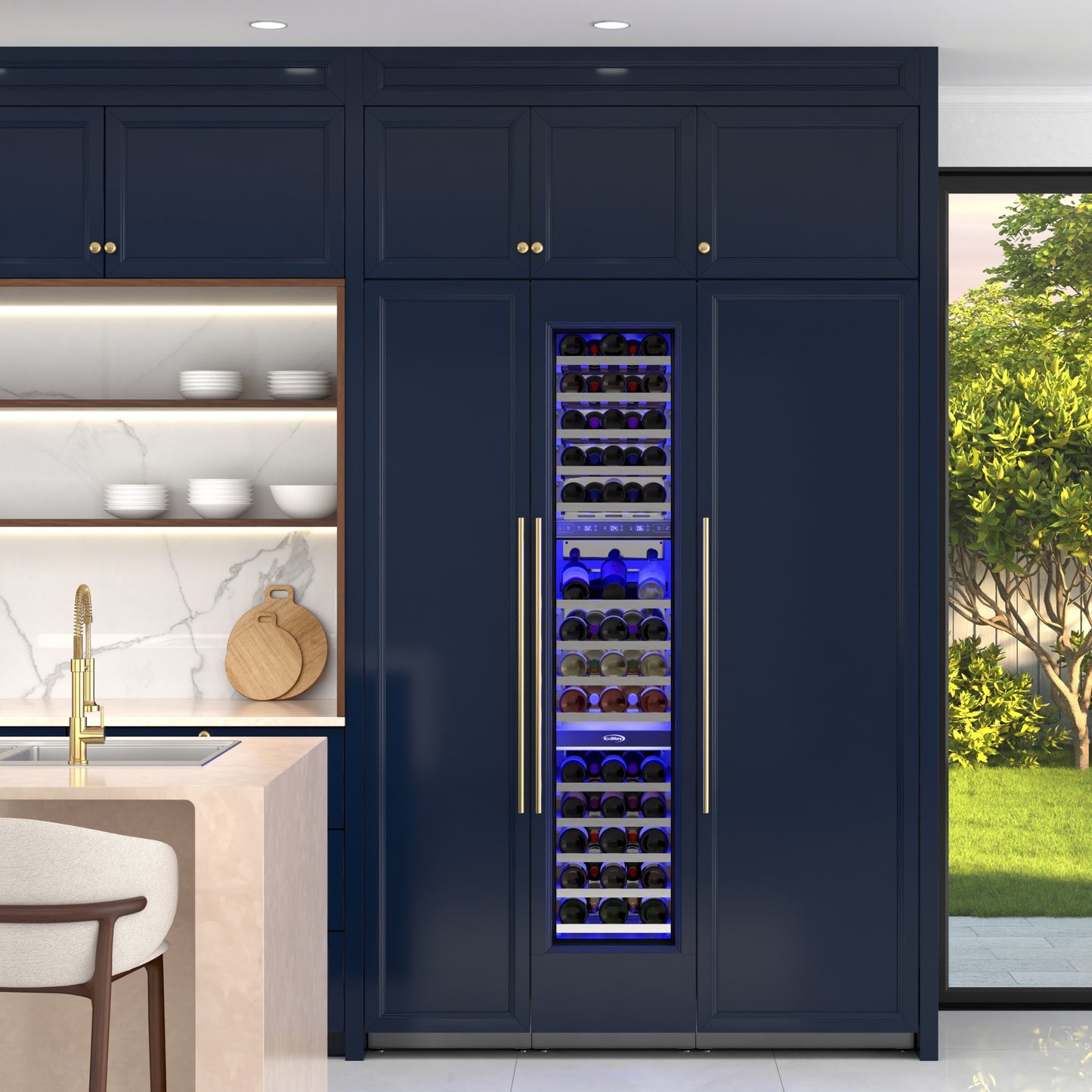 KoolMore Reserve Panel Ready Column 24 in. Refrigerator, 18 in. Wine Cooler and 18 in. Freezer Combo with Water and Ice Dispenser (KM-PRC-R24F18W)