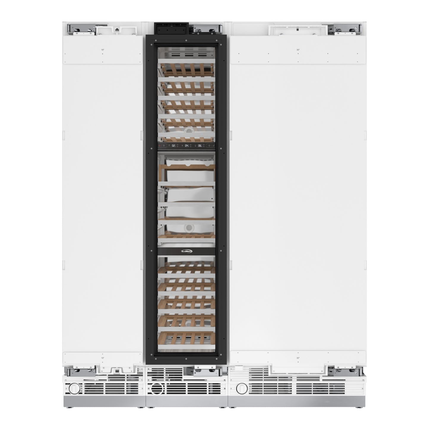 KoolMore Reserve Panel Ready Column 30 in. Refrigerator, 18 in. Wine Cooler and 18 in. Freezer Combo with Water and Ice Dispenser (KM-PRC-R30F18W)