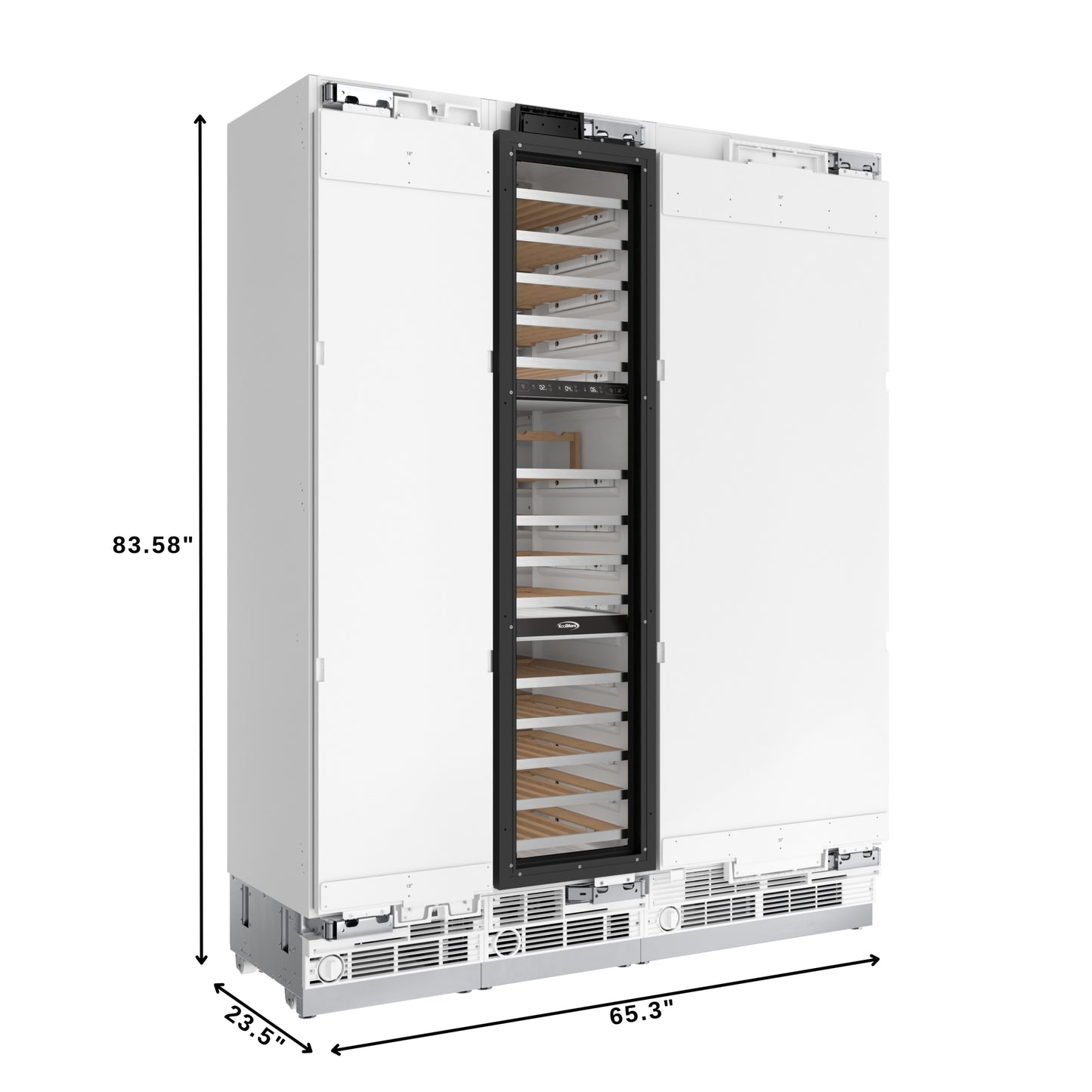 KoolMore Reserve Panel Ready Column 30 in. Refrigerator, 18 in. Wine Cooler and 18 in. Freezer Combo with Water and Ice Dispenser (KM-PRC-R30F18W)