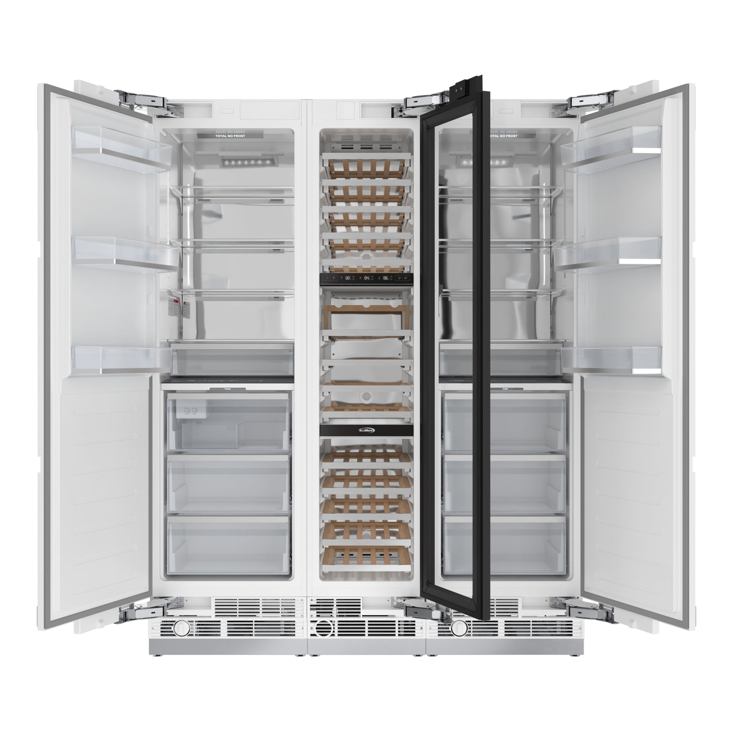 KoolMore Reserve Panel Ready Column 24 in. Refrigerator, 18 in. Wine Cooler and 24 in. Freezer Combo with Water and Ice Dispenser (KM-PRC-R24F24W)