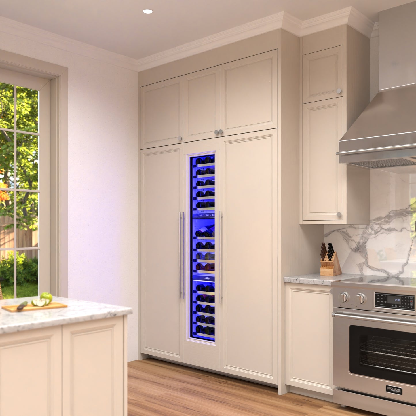 KoolMore Reserve Panel Ready Column 24 in. Refrigerator, 18 in. Wine Cooler and 24 in. Freezer Combo with Water and Ice Dispenser (KM-PRC-R24F24W)