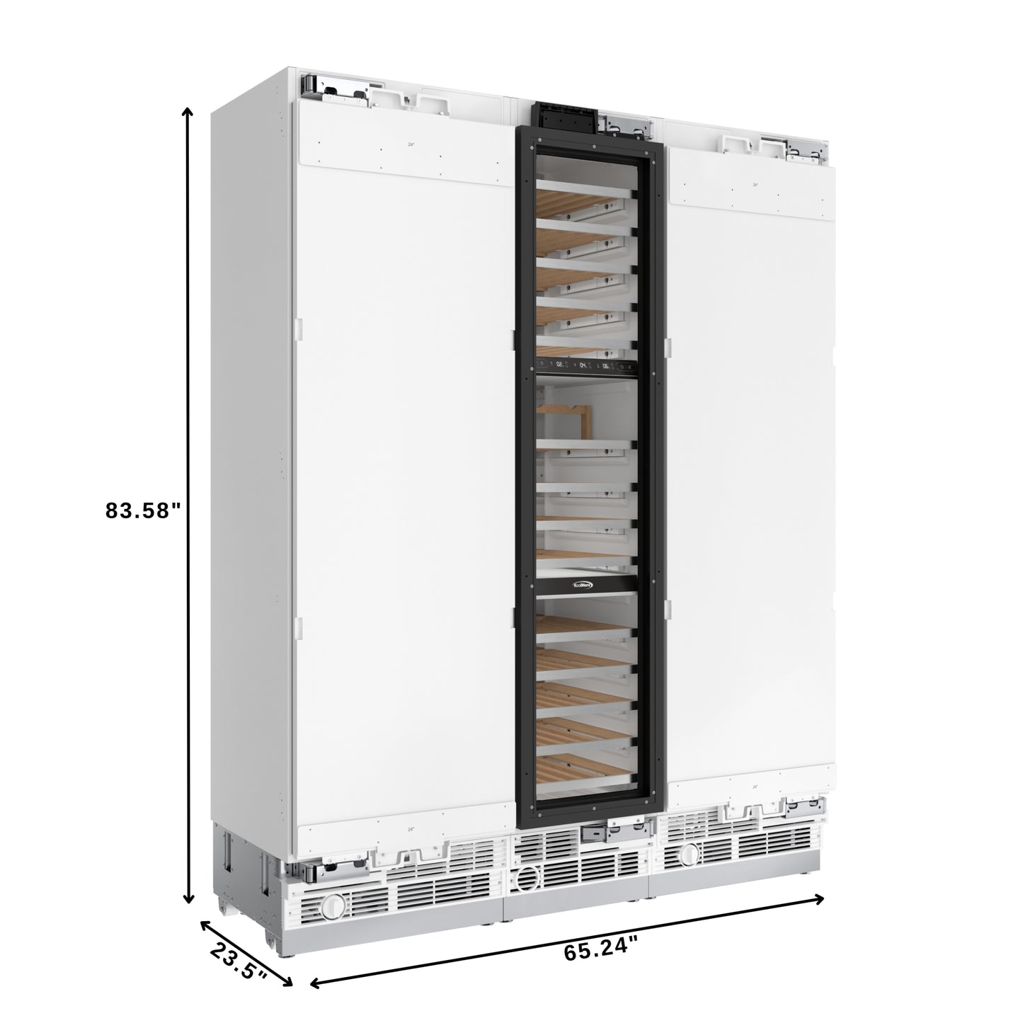 KoolMore Reserve Panel Ready Column 24 in. Refrigerator, 18 in. Wine Cooler and 24 in. Freezer Combo with Water and Ice Dispenser (KM-PRC-R24F24W)