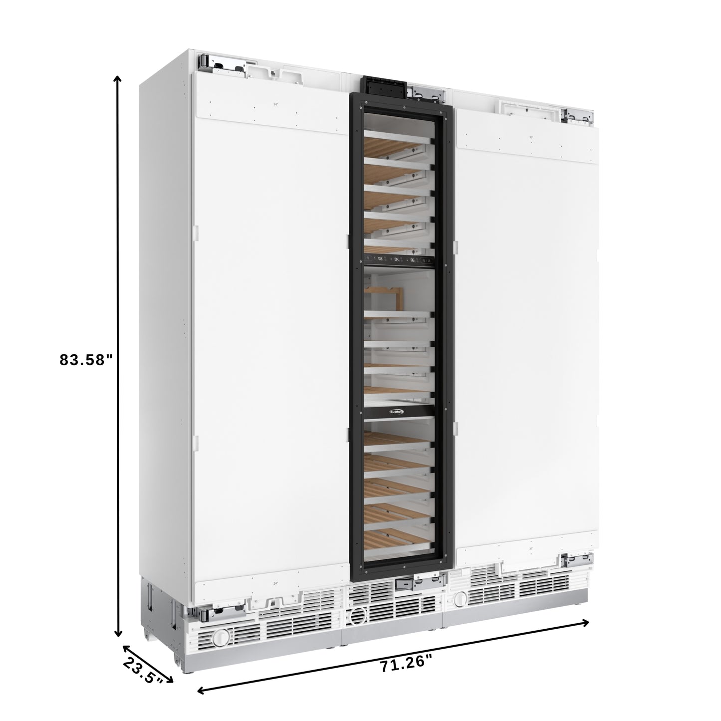 KoolMore Reserve Panel Ready Column 30 in. Refrigerator, 18 in. Wine Cooler and 24 in. Freezer Combo with Water and Ice Dispenser (KM-PRC-R30F24W)