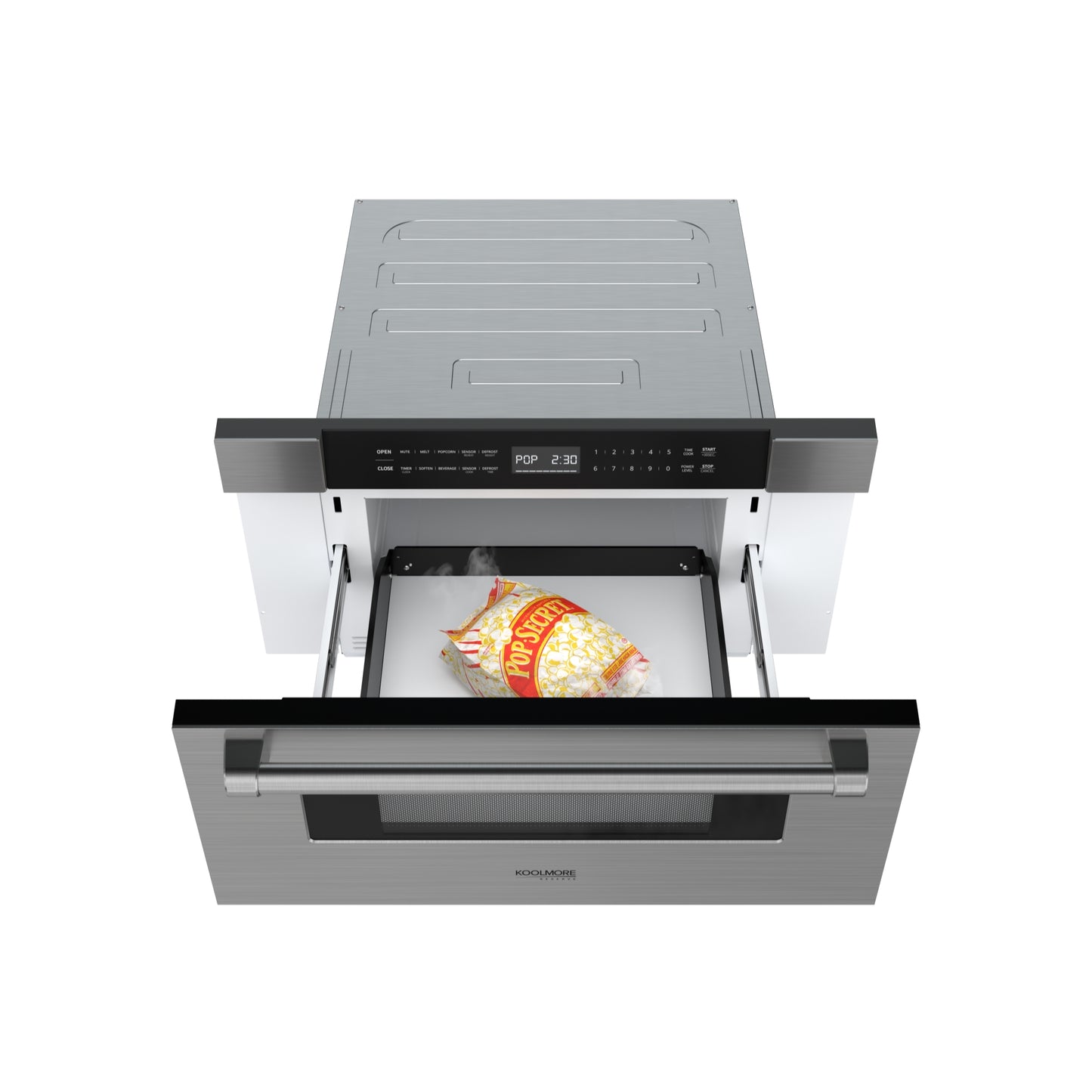 KoolMore Reserve 30 in. Stainless-Steel Microwave Drawer, 1.2 cu. ft. Capacity in Black (KM-MD30-BSS)