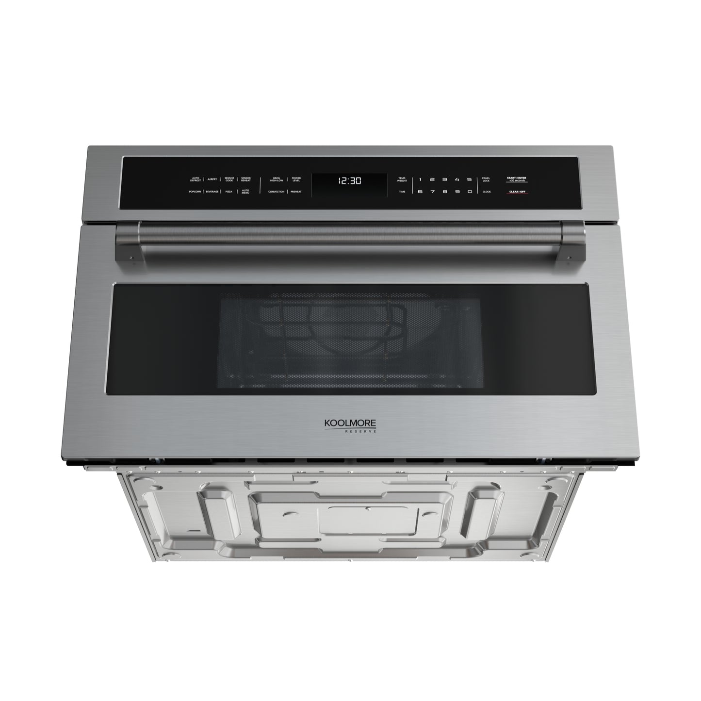 KoolMore Reserve 30 in. Stainless Steel Built-in Convection Microwave Oven with Speed and Sensor Cooking, 1.6 Cu. Ft. in Black (KM-CWO30-BSS)