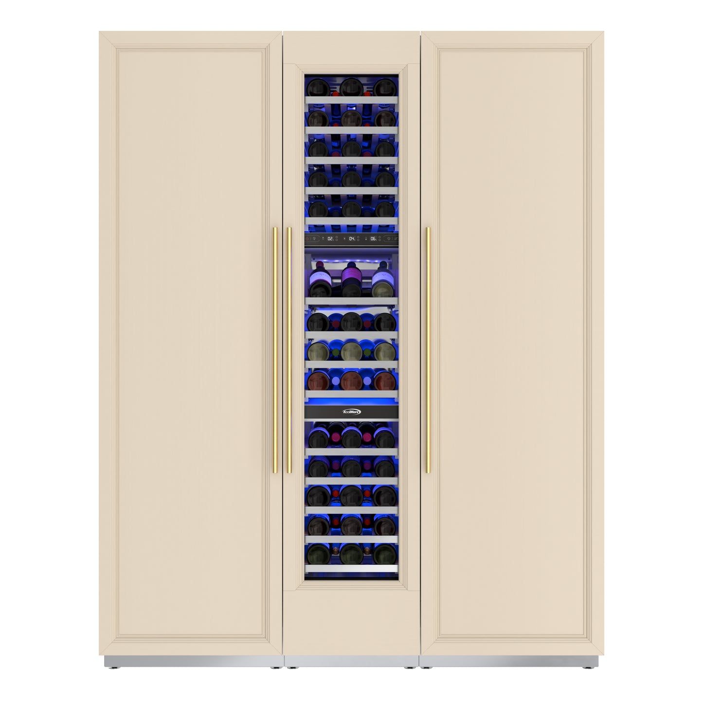 KoolMore Reserve Panel Ready Column 24 in. Refrigerator, 18 in. Wine Cooler and 24 in. Freezer Combo with Water and Ice Dispenser (KM-PRC-R24F24W)
