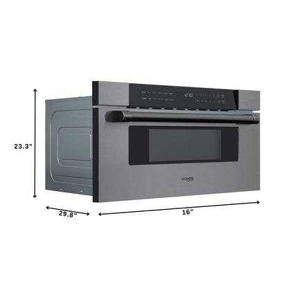 KoolMore Reserve 30 in. Stainless-Steel Microwave Drawer, 1.2 cu. ft. Capacity in Black (KM-MD30-BSS)