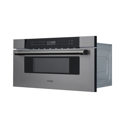 KoolMore Reserve 30 in. Stainless-Steel Microwave Drawer, 1.2 cu. ft. Capacity in Black (KM-MD30-BSS)