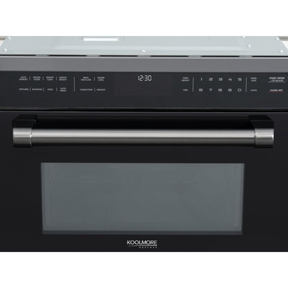 KoolMore Reserve 24 in. Stainless Steel Built-in Convection Microwave Oven with Speed and Sensor Cooking,1.6 cu. ft. in Black (KM-CWO24-BSS)