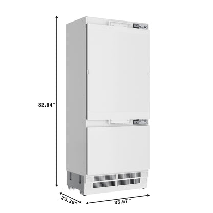 KoolMore Reserve 36 in. Panel Ready Refrigerator and Freezer with Ice maker and Water dispenser, Frost Free, 19.7 Cu. Ft. (KM-RER36-SWPR)