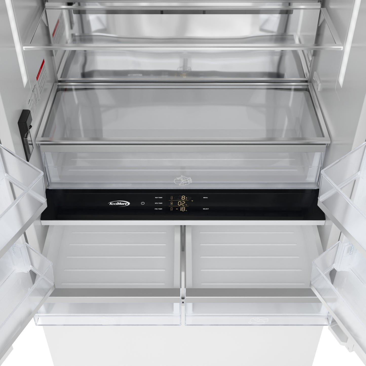 KoolMore Reserve 36 In. Panel Ready French Door Refrigerator with Ice Maker and Water Dispenser, Frost Free, 19.6 Cu. Ft. (KM-RER36-FDPR)