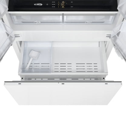 KoolMore Reserve 36 In. Panel Ready French Door Refrigerator with Ice Maker and Water Dispenser, Frost Free, 19.6 Cu. Ft. (KM-RER36-FDPR)