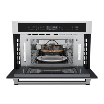 KoolMore Reserve 30 in. Stainless Steel Built-in Convection Microwave Oven with Speed and Sensor Cooking, 1.6 Cu. Ft. in Black (KM-CWO30-BSS)