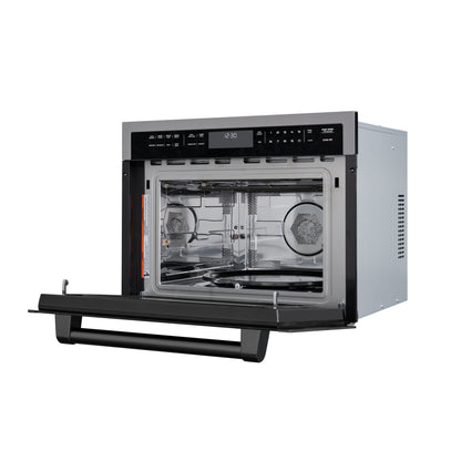 KoolMore Reserve 24 in. Stainless Steel Built-in Convection Microwave Oven with Speed and Sensor Cooking,1.6 cu. ft. in Black (KM-CWO24-BSS)