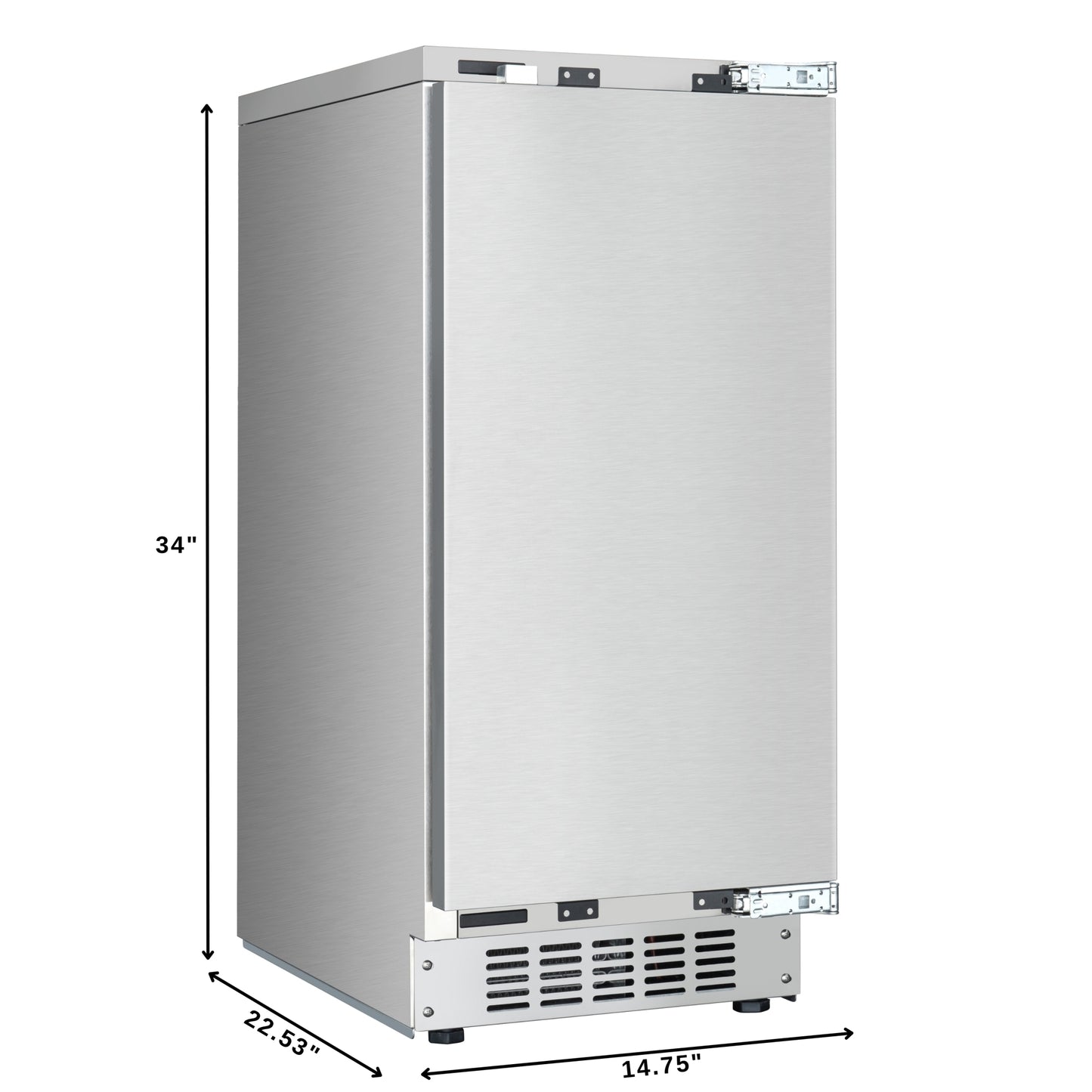 KoolMore Reserve 15 in. Residential Panel Ready Ice Maker 57 lbs/24hr in Stainless-Steel (KM-BIM57-PR)